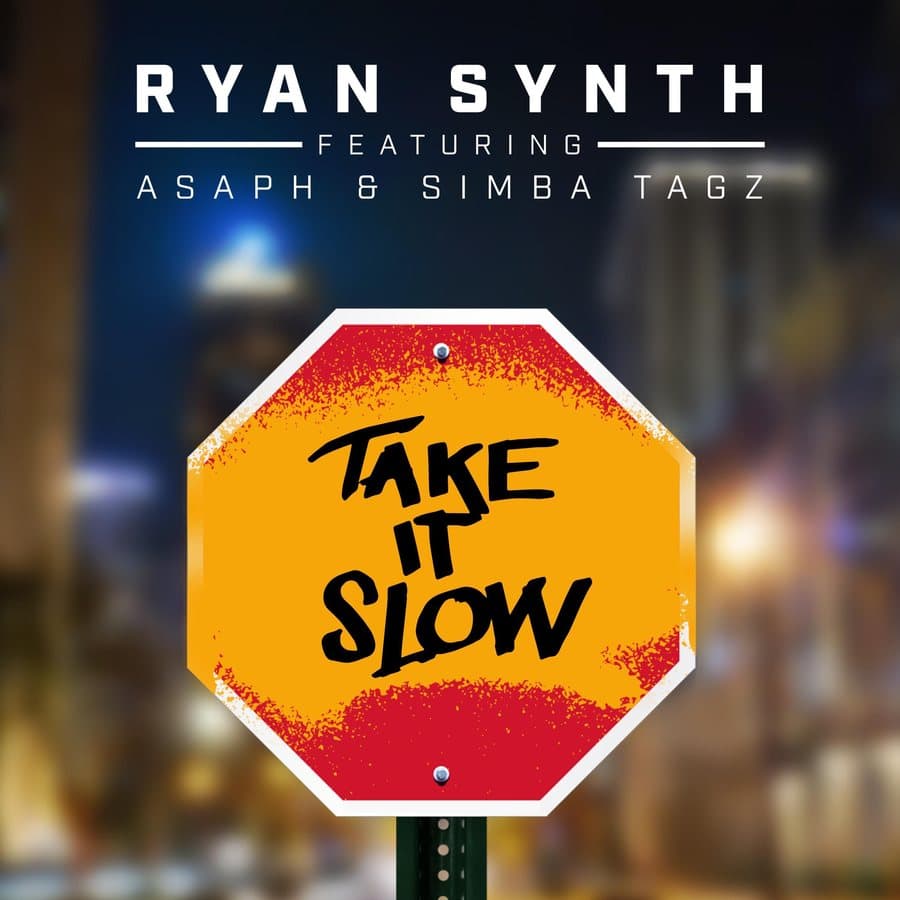 Take It Slow cover: a stop sign reading Take It Slow over city lights